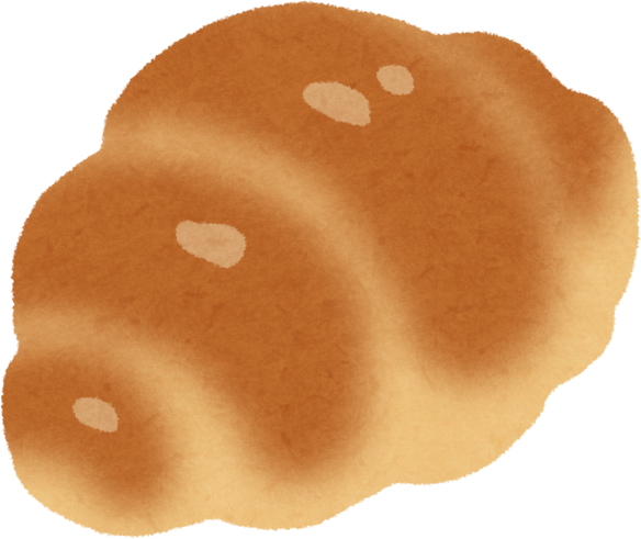 Watercolor Illustration of a Shiny Curled Roll Bread